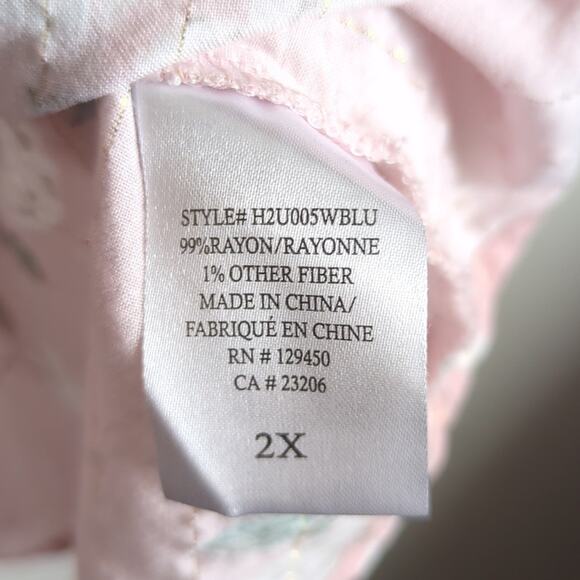 Cottagecore Boho Pink Pull-Over Blouse Rayon w/gold Thread Women's 2x - Picture 5 of 9